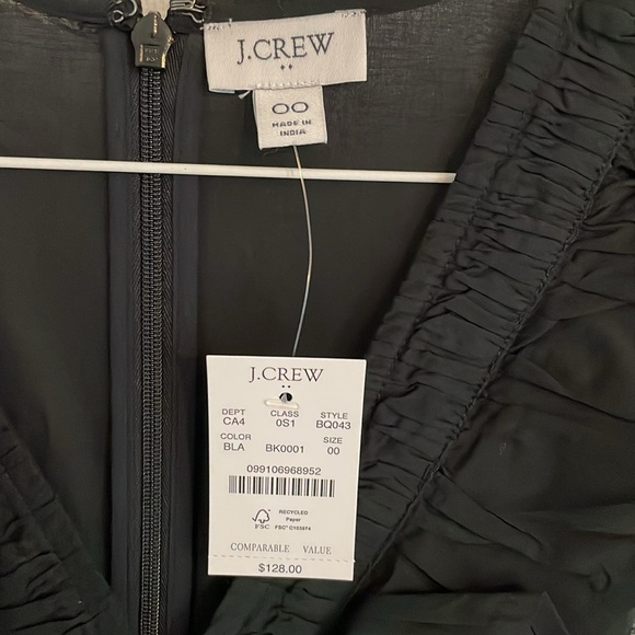 NWT J. Crew Factory V-neck smocked midi dress, size 00 - Picture 3 of 5